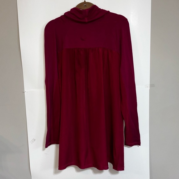 Melissa McCarthyxSeven7 Women’s Large Tunic Top Cowl Neck Red Modal Long Sleeve - Picture 11 of 11